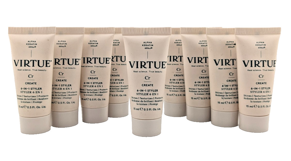 9x Virtue Create 6-In-1 Styler Shines, Texturizes, Protects Heat, Frizz 0.5oz ea
